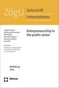 Enlarge image Cover: Entrepreneurship in the public sector - Nomos