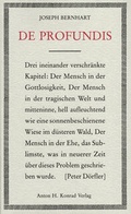 Cover: De profundis - Anton H. Konrad Verlag