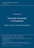 Cover: Nominale Adverbiale im Russischen - Peter Lang Verlag