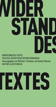 Cover: Widerstand des Textes - Matthes & Seitz Berlin