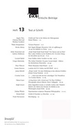 Cover: Text. Kritische Beitr&auml;ge / Text und Schrift - Stroemfeld