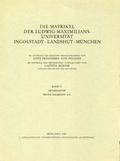 Cover: Matrikel Ingolstadt - Lindauer, J