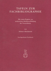 Abbildung von: Tafeln zur Fachbibliographie - Reichert Verlag