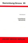 Cover: Linguistische Sprachkritik - Groos, Julius