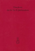 Cover: Druckorte des 16. bis 19. Jahrhunderts - Reichert Verlag