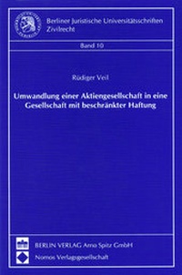 Abbildung von: Umwandlung einer Aktiengesellschaft in eine Gesellschaft mit beschränkter Haftung - Berliner Wissenschafts-Verlag