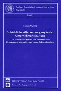 Abbildung von: Betriebliche Alterversorgung in der Unternehmensspaltung - Berliner Wissenschafts-Verlag