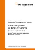 Cover: Arbeitspapiere des Hans-Bredow-Instituts Nr. 24 Informationsrepertoires der deutschen Bev&ouml;lkerung - Hans-Bredow-Institut