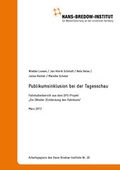 Cover: Publikumsinklusion bei der Tagesschau. - Hans-Bredow-Institut