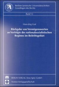 Bild: Rückgabe von Vermögenswerten an Verfolgte des nationalsozialistischen Regimes im Beitrittsgebiet - Berliner Wissenschafts-Verlag