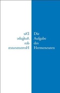 Cover: Die Aufgabe des Hermeneuten - CMZ