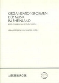 Enlarge image Cover: Organisationsformen der Musik im Rheinland - Merseburger Berlin