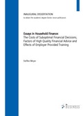 Cover: Essays in Household Finance - Westarp BookOnDemand