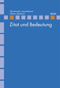 Cover: Zitat und Bedeutung - Buske, H