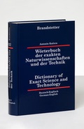 Cover: W&ouml;rterbuch der exakten Naturwissenschaften und der Technik /Dictionary... / W&ouml;rterbuch der exakten Naturwissenschaften und der Technik /Dictionary... - Brandstetter, O