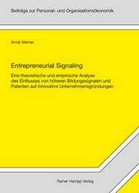Enlarge image Cover: Entrepreneurial Signaling - Edition Rainer Hampp