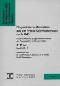 Abbildung von: Biographische Materialien aus der Presse Ostmitteleuropas nach 1945 - Verlag Herder-Institut