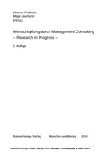 Cover: Wertsch&ouml;pfung durch Management Consulting - Edition Rainer Hampp