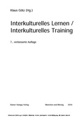 Cover: Interkulturelles Lernen /Interkulturelles Training - Edition Rainer Hampp