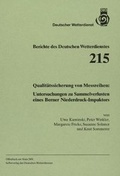 Cover: Qualit&auml;tssicherung von Messreihen: Untersuchungen zu Sammelverlusten eines Berner Niederdruck-Impaktors - Deutscher Wetterdienst www.dwd.de