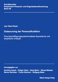Abbildung von: Outsourcing der Personalfunktion - Edition Rainer Hampp