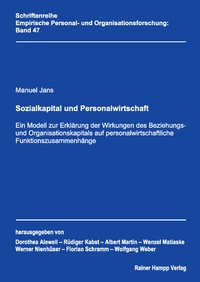 Abbildung von: Sozialkapital und Personalwirtschaft - Edition Rainer Hampp