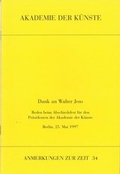 Cover: Dank an Walter Jens - Akademie der K&uuml;nste, Berlin