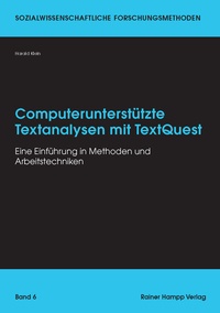 Abbildung von: Computerunterstützte Textanalysen mit TextQuest - Edition Rainer Hampp