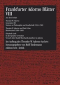 Cover: Frankfurter Adorno Bl&auml;tter VIII - edition text + kritik