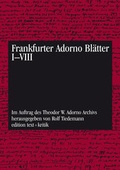 Cover: Buchpaket: Frankfurter Adorno Bl&auml;tter - edition text + kritik
