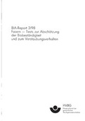 Cover: BIA-Report 2/98: Fasern - Deutsche Gesetzliche Unfallversicherung