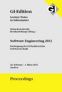 Enlarge image Cover: GI Edition Proceedings Band 213 Software Engineering 2013 - Köllen