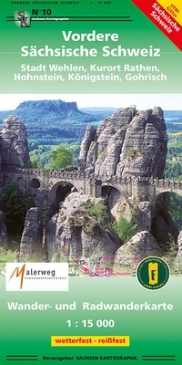 Abbildung von: Vordere Sächsische Schweiz Stadt Wehlen, Kurort Rathen, Hohnstein, Königsten, Gohrisch - SACHSEN KARTOGRAPHIE
