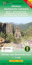 Cover: Hintere S&auml;chsische Schweiz Blatt 1 - Schrammsteine, Affensteine, Zschirnsteine - SACHSEN KARTOGRAPHIE