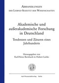 Cover: Akademische und au&szlig;erakademische Forschung in Deutschland - trafo Wissenschaftsverlag