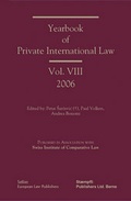 Cover: Yearbook of Private International Law - Sellier European Law Publishers