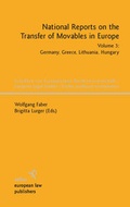 Cover: National Reports on the Transfer of Movables in Europe - Sellier European Law Publishers