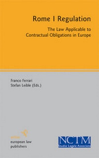 Enlarge image Cover: Rome I Regulation - Sellier European Law Publishers