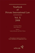 Cover: Yearbook of Private International Law - Sellier European Law Publishers