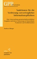 Bild: Sanktionen für die Verletzung vorvertraglicher Informationspflichten - Sellier European Law Publishers