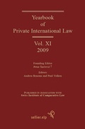 Cover: Yearbook of Private International Law - Sellier European Law Publishers