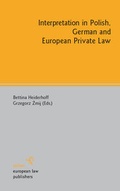 Bild: Interpretation in Polish, German and European Private Law - Sellier European Law Publishers