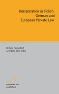 Bild: Interpretation in Polish, German and European Private Law - Sellier European Law Publishers
