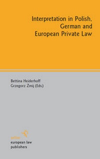 Bild: Interpretation in Polish, German and European Private Law - Sellier European Law Publishers