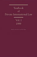 Cover: Yearbook of Private International Law - Sellier European Law Publishers