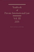 Cover: Yearbook of Private International Law - Sellier European Law Publishers