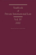 Cover: Yearbook of Private International Law - Sellier European Law Publishers