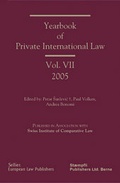 Cover: Yearbook of Private International Law - Sellier European Law Publishers