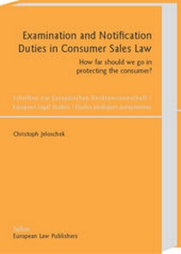 Abbildung von: Examination and Notification Duties in Consumer Sales Law - Sellier European Law Publishers