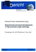 Cover: Requirements and recent developments in high precision angle metrology - Fachverlag NW in Carl Ed. Sch&uuml;nemann KG